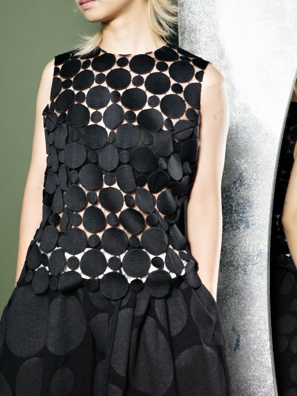 Comme des Garcons Black Circular-Appliqué Sleeveless Dress